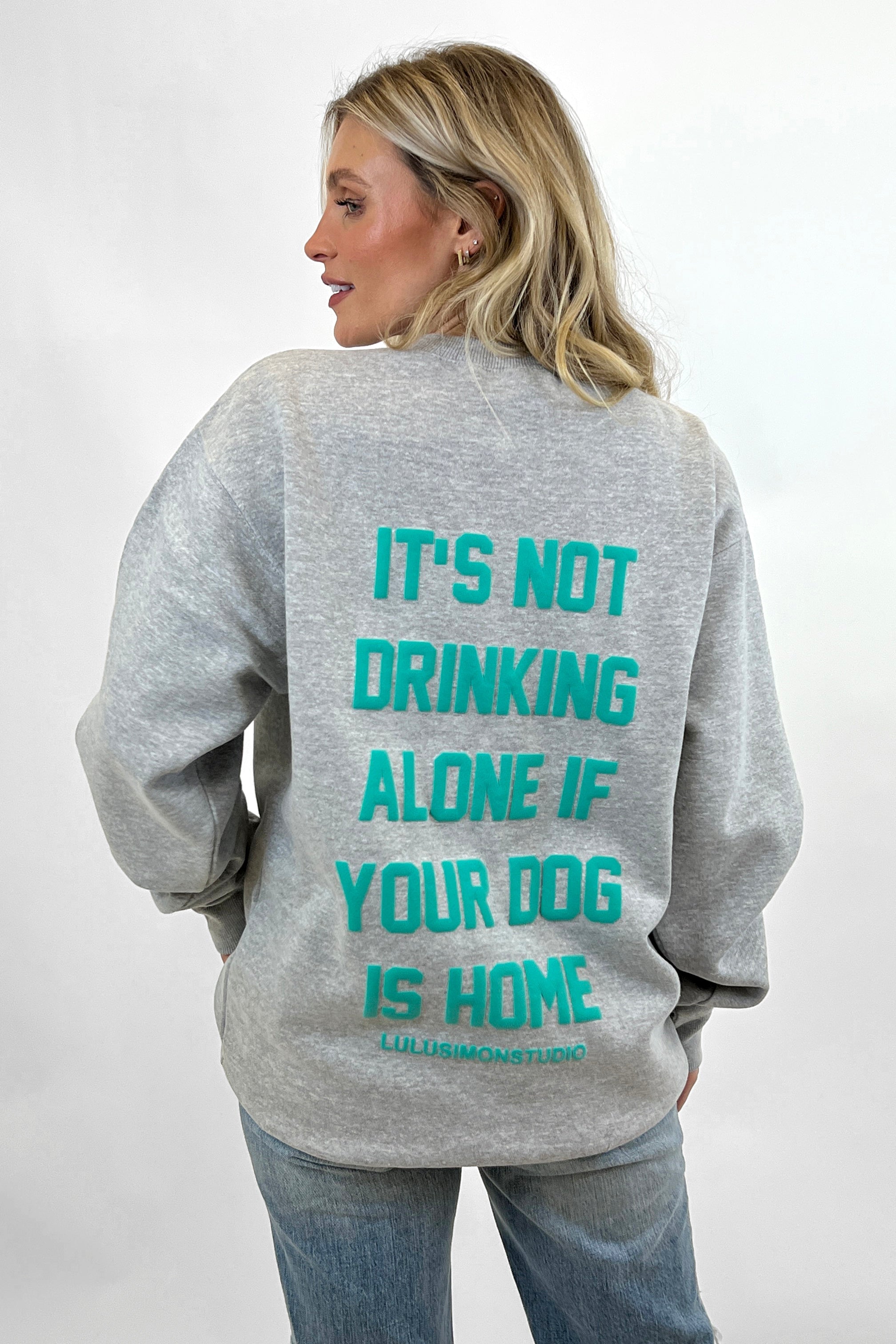 Dog Mama / It's Not Drinking Alone Puff Sweatshirt SWEATSHIRT LULUSIMONSTUDIO 